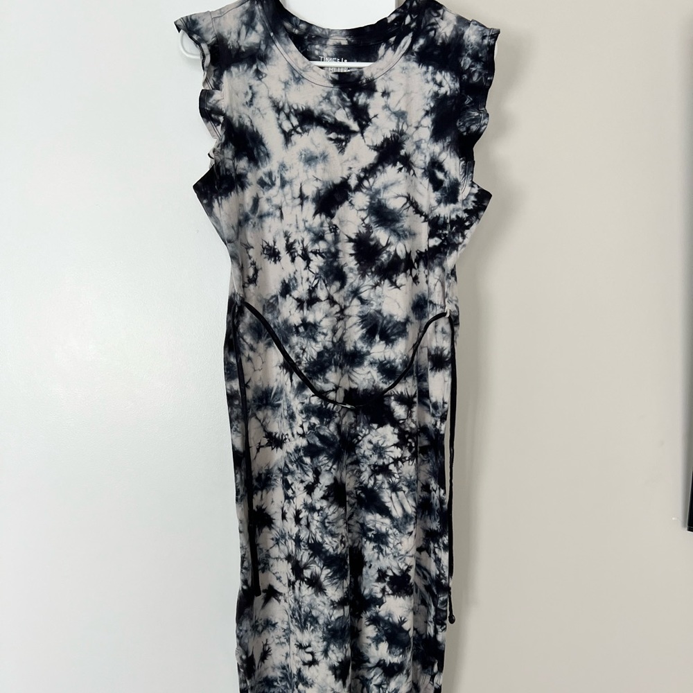 Grey and blue tye-dye beach dress